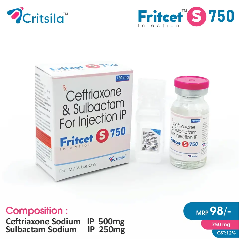 Ceftriaxone (500mg) + Sulbactam (250mg) Injection at Best Price in PCD Pharma Franchise for Bacterial Infections.